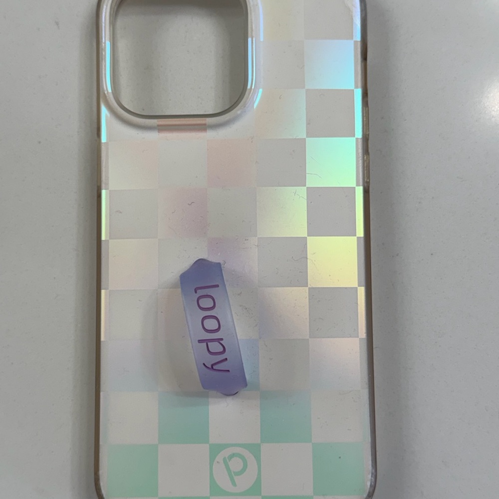 Loopy Case Checkered Iridescent Phone Case